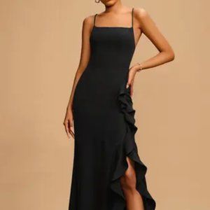 JJ House Sheath/Column Square Floor-Length Stretch Crepe #268653